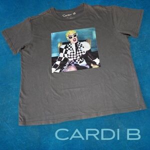 Cardi B Invasion of Privacy Album Graphic Womens Rap Tee Charcoal Gray L FLAW